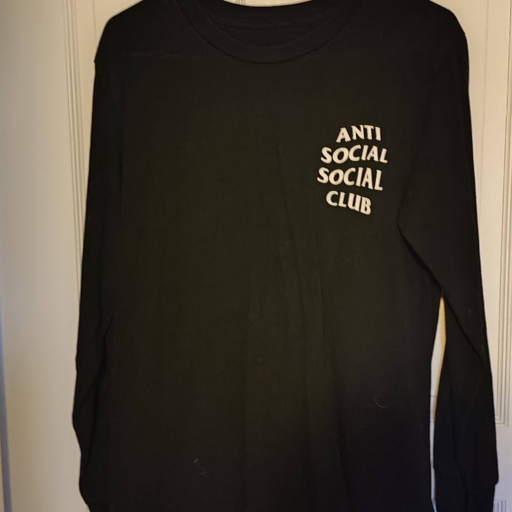 Anti Social Social Club Black Long Sleeve Shirt with White Logo